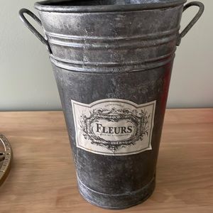 Vintage Restoration Hardware flower bucket.